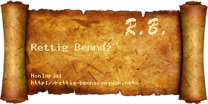 Rettig Bennó névjegykártya